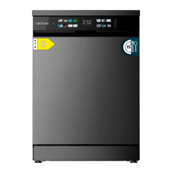 Bolero Aguazero 6210 Dark D Lavavajillas Bolero de 60cm dark, 15 cubiertos, Clase D, Pantalla FullColor XXL, Tercera bandeja,8 programas, Dual Zone Wash, Dry+, Bandeja Ajustable, Machine Care, Media Carga, Delay Start y Child Lock.