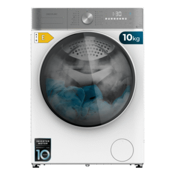 Cecotec Lavadora 10Kg de Carga Frontal Bolero Dresscode 10500 Inverter A. 1950W, 1400 rpm, Motor Inverter Plus, Bajo Consumo, 16 Programas, Lavado con Vapor, Delay Start [Clase de eficiencia energética A]